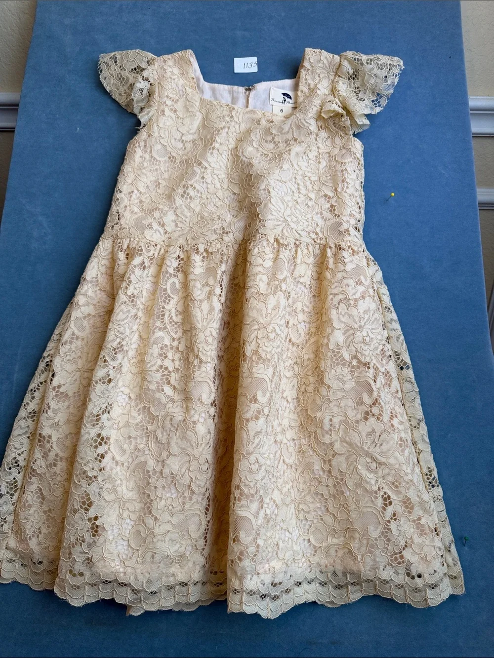Theresa Pham Girls' Lace Party Dress in Cream size 6